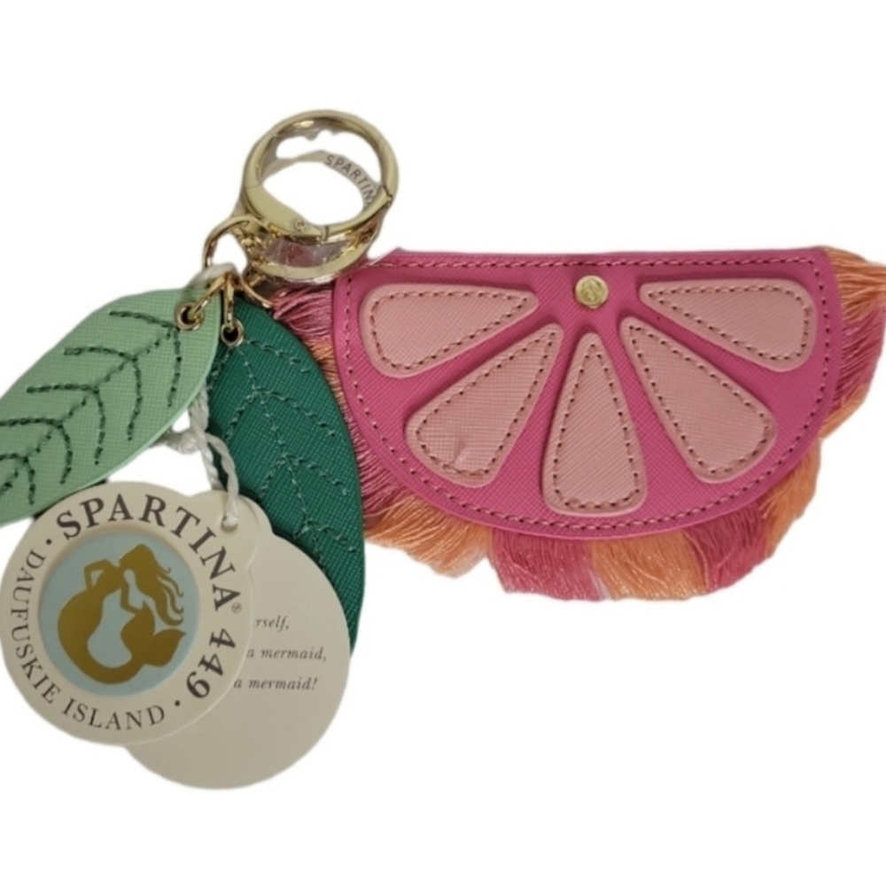 Spartina 449 Icon Keychain Bag Charm Pink Lemonade NEW